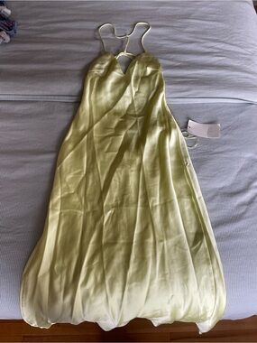 Yellow satin Zara dress NWT